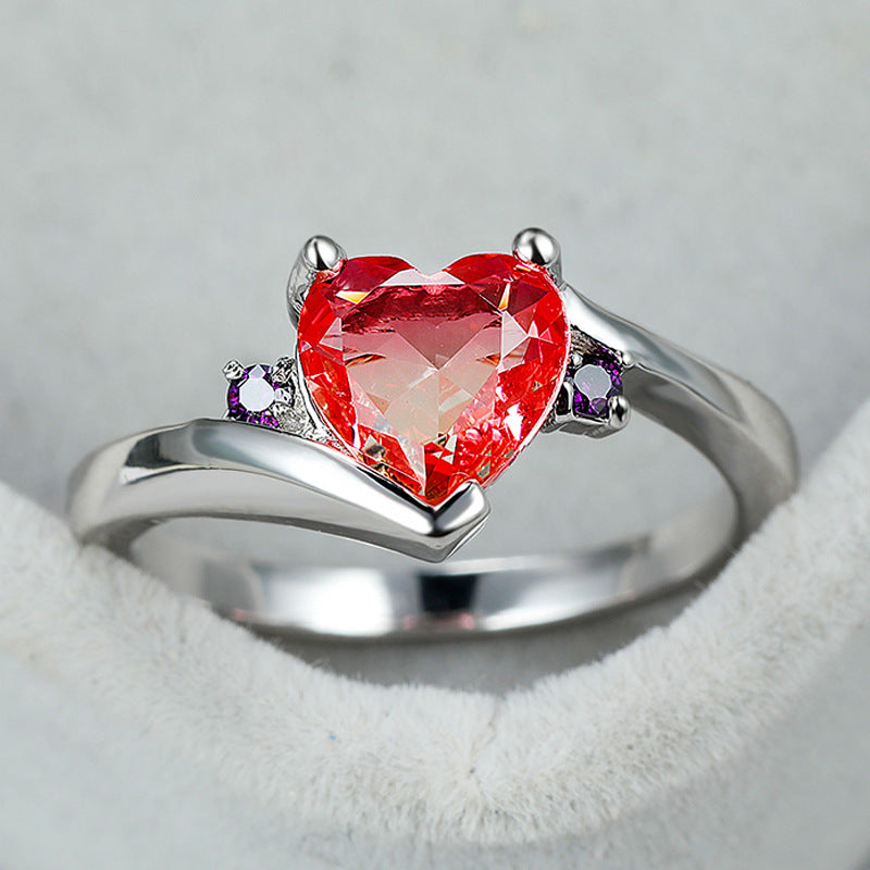 Women's Love Water Blue Zircon Fashion Wedding Ring