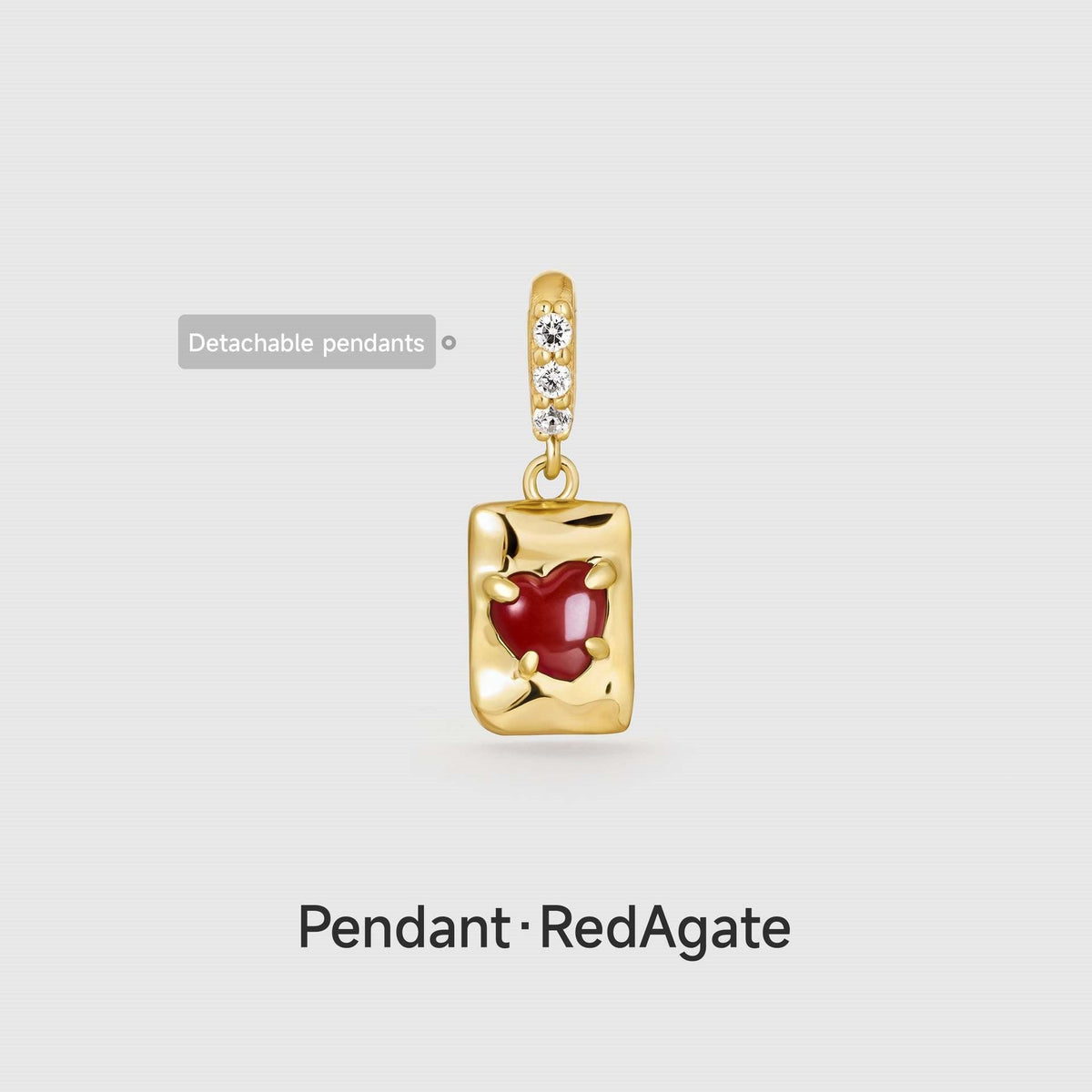 December Style Love Color Series Zircon Gold Pendant