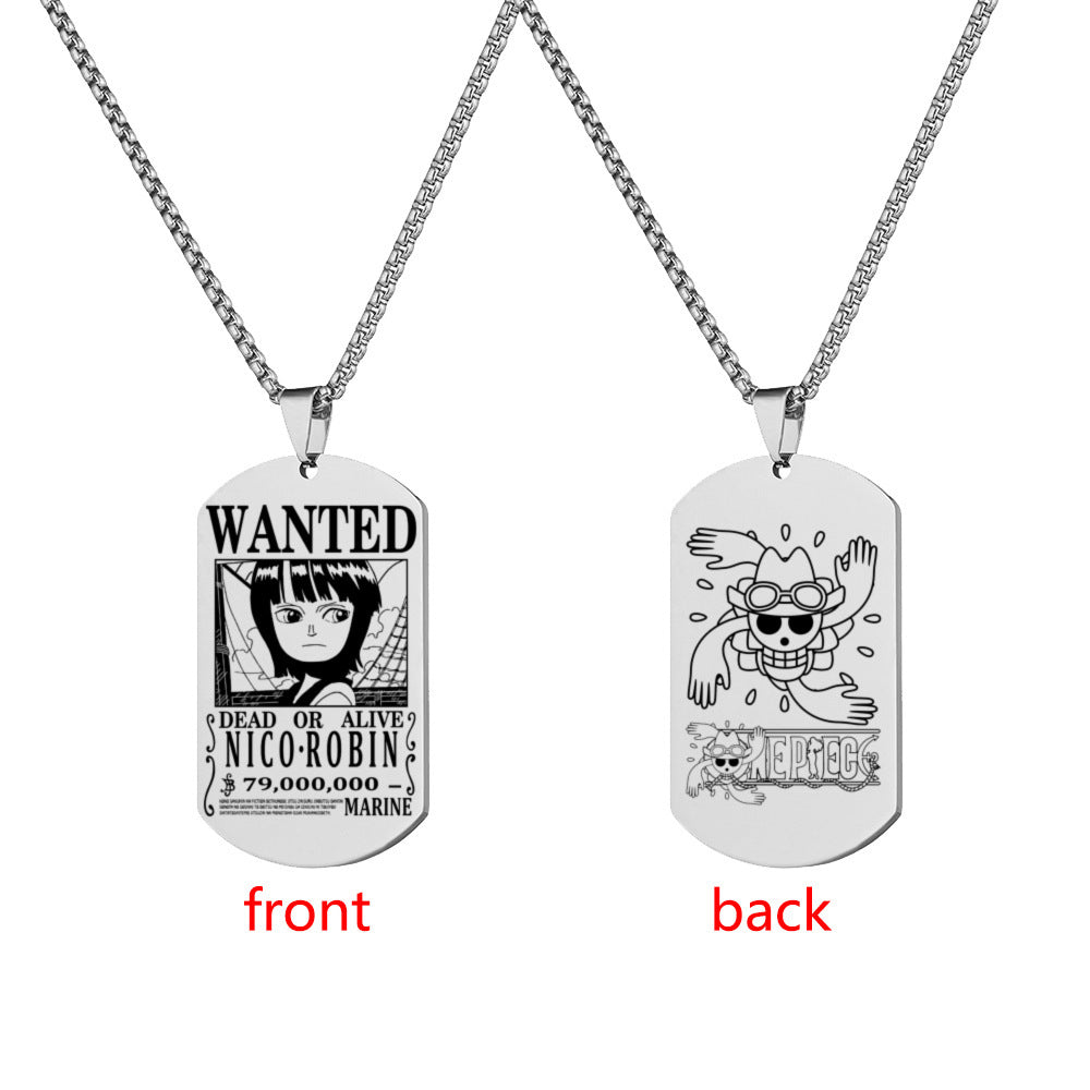 Wanted Order Dog Tag Lettering Sea King Necklaces