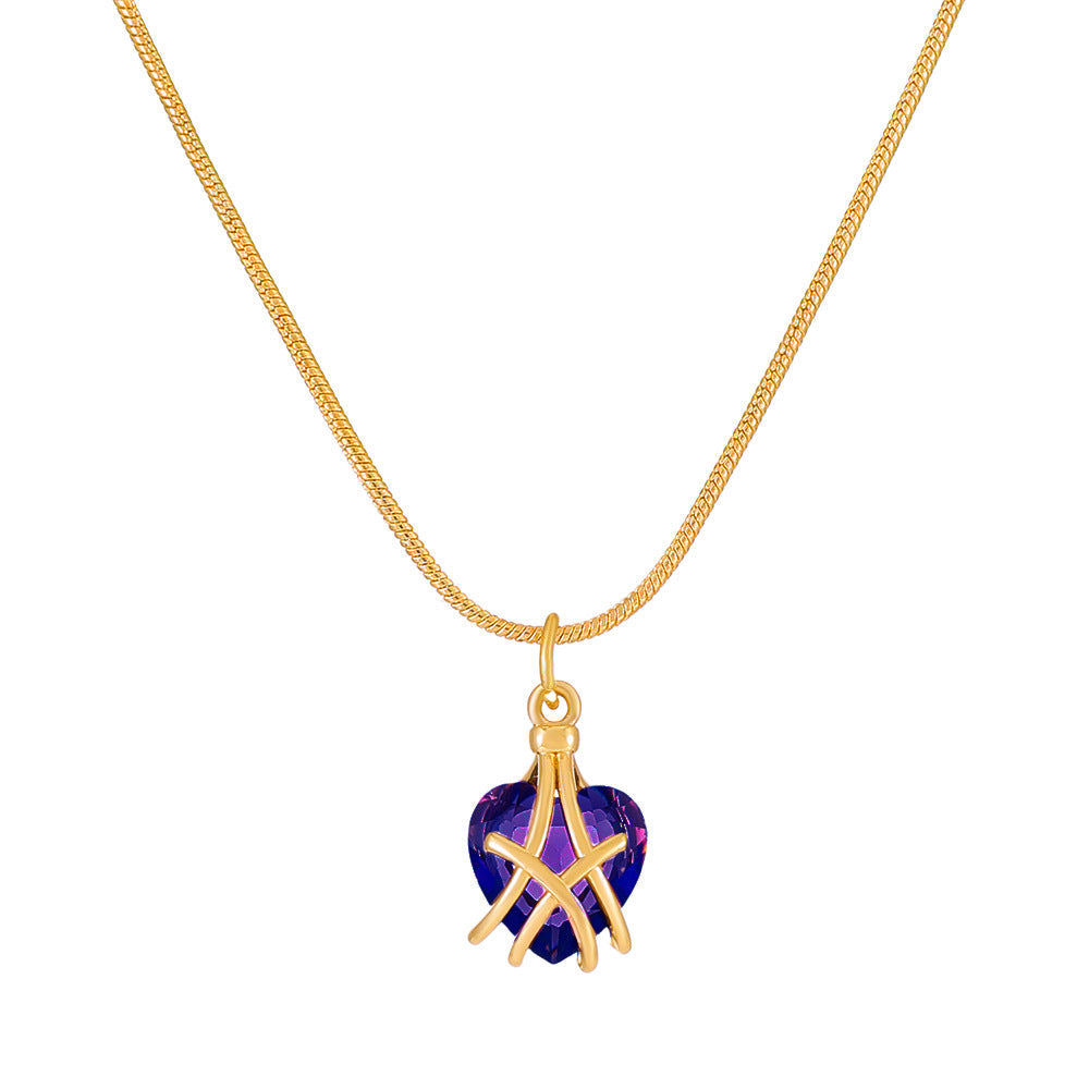 Barbie Diamond Castle Love Female Fashion Sweet Heart-shaped Collarbone Necklaces