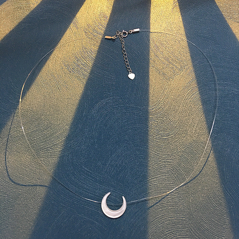 Magic Bone Orchid Crescent Moon Invisible Fishing Line Natural Necklaces
