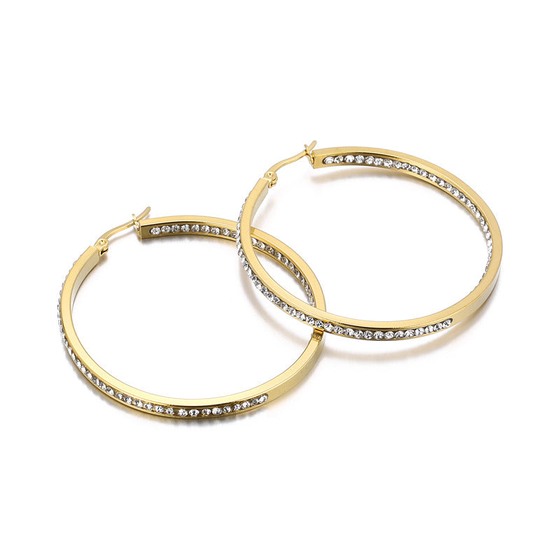 Stainless Steel Diamond French Titanium More Earrings