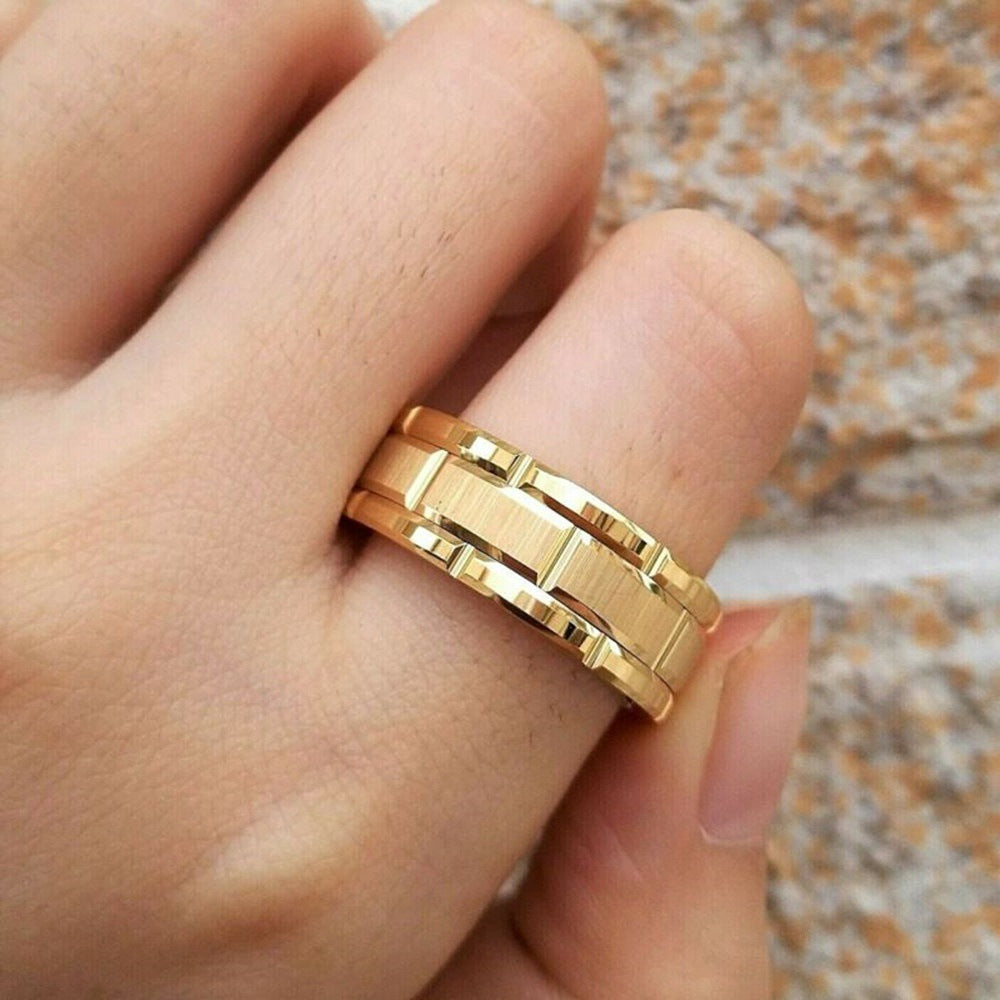 Men's Fashion Titanium Steel Graceful Geometric Couple Rings