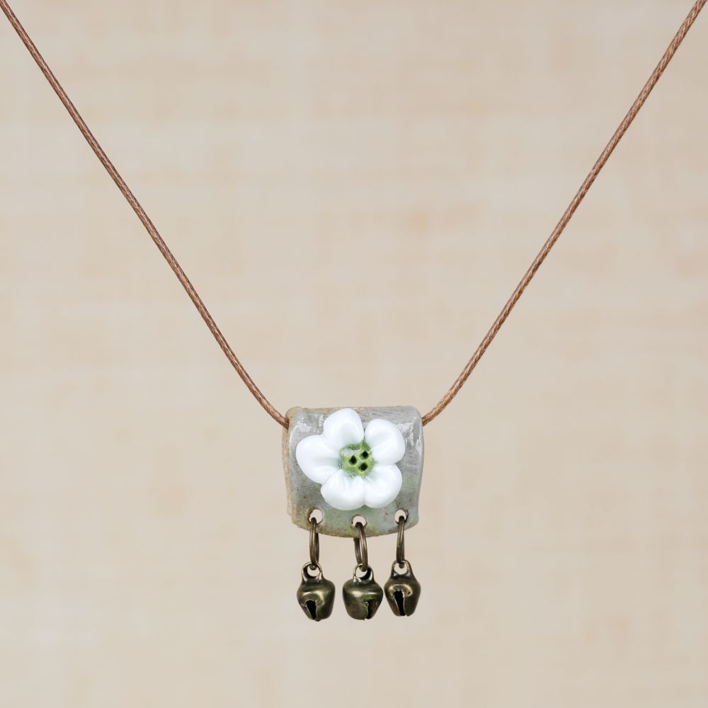 Women's Retro Ethnic Style Ceramic Butterfly Bell Fashionable Necklace