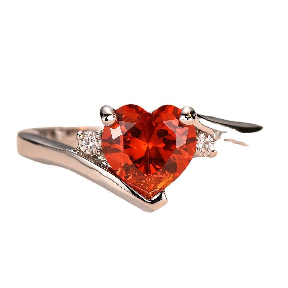 Women's Love Water Blue Zircon Fashion Wedding Ring