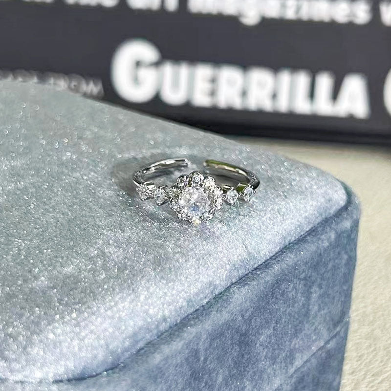 Shiny Diamond Female Cold Wind Simple Korean Style Niche Rings