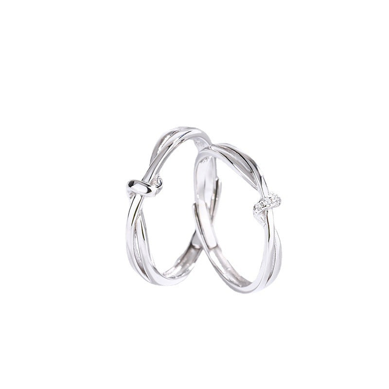 Women's & Men's Double Knot Couple One Pair Fashion Simple Design Opening Ring