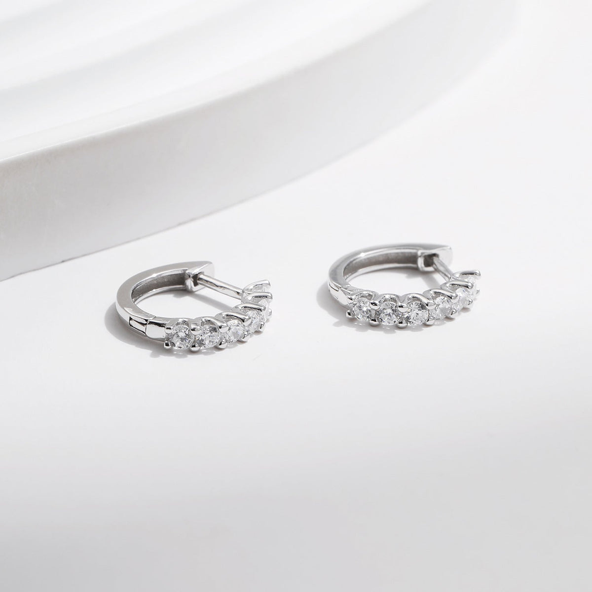 Oval D-Color VVS1 Moissanite Hoop Earrings in Sterling Silver