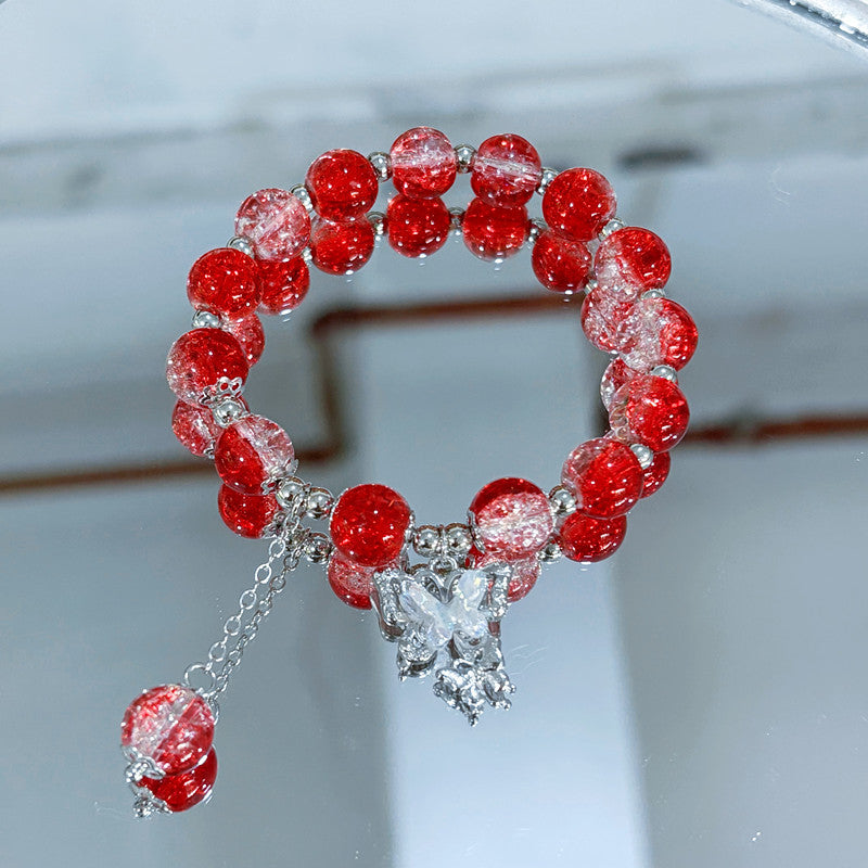 Jade Broken Female Design Mori Style Sweet Color Bracelet