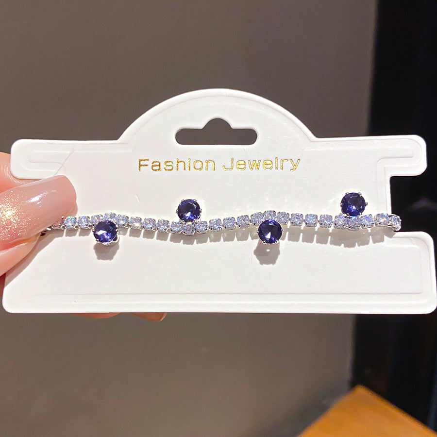 Zircon Round Simple Fashion Buckle Unique Design Fashionable Exquisite Light Bracelets