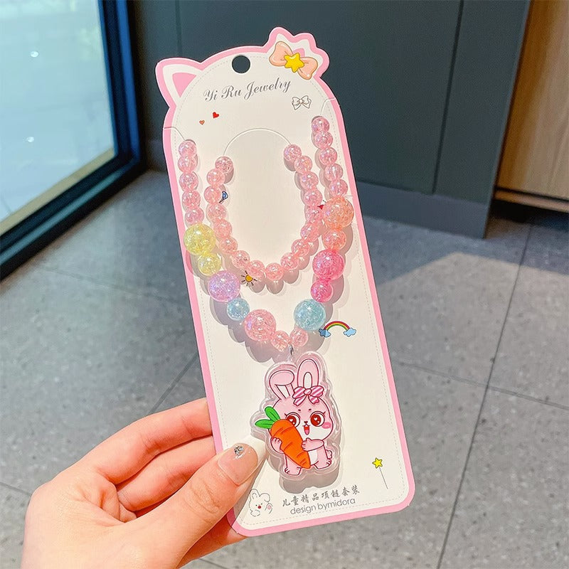 Women's & Children's Decorative Crystal Princess Set Of Ornaments Necklaces