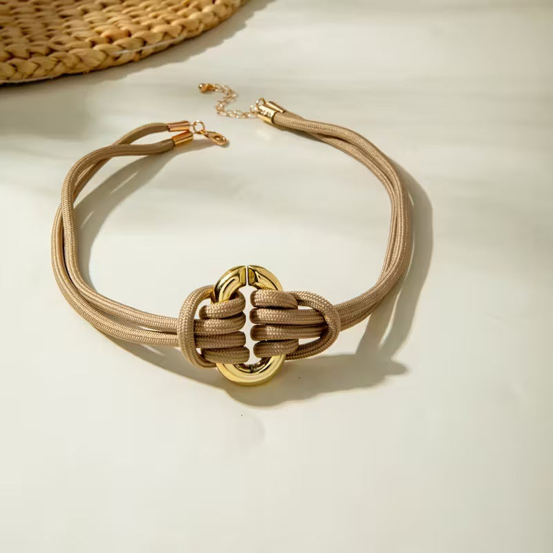Bohemian Style Braided Rope Light Luxury High Sense Minority Necklace