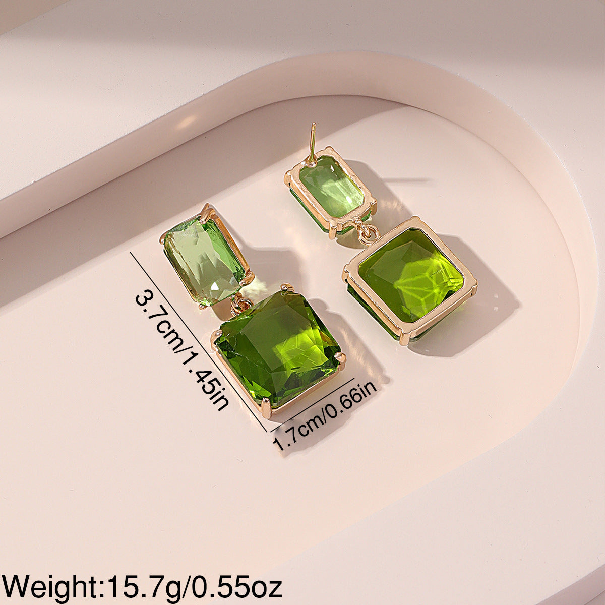 Geometric Square Artificial Glass Crystal Holiday Party Birthday Gift Rings