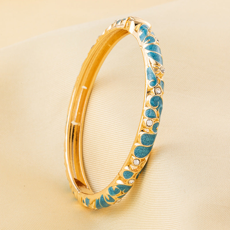 Cloisonne Light Luxury Palace Style Enamel Drop Oil Flower Series Bracelets