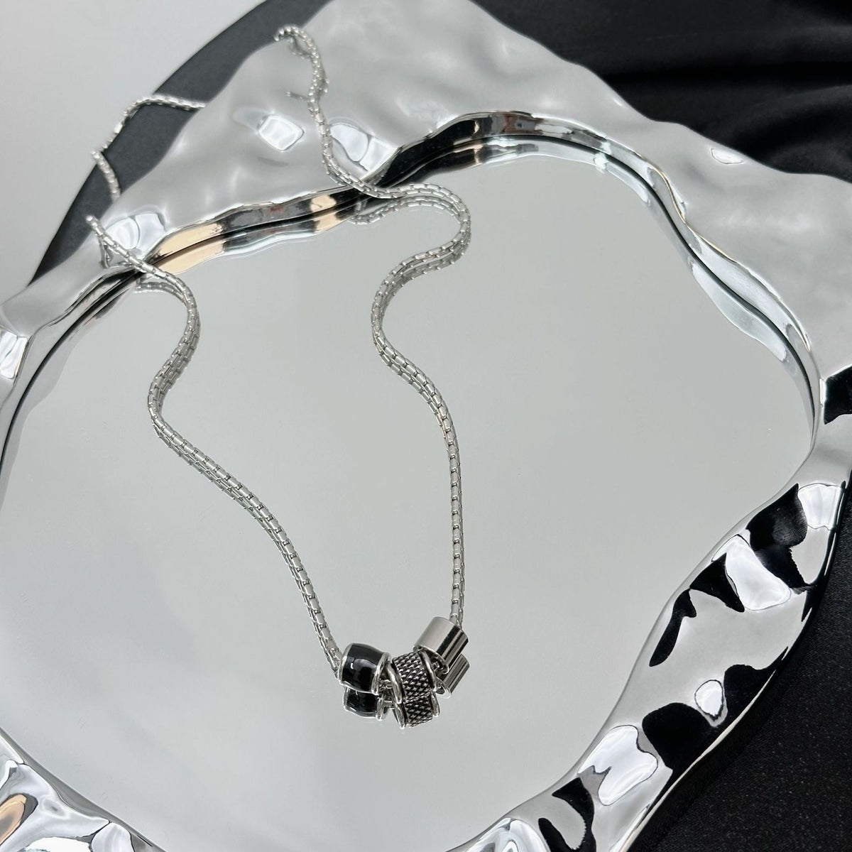 Men's Titanium Steel No Fading Trendy High-grade Beads Small Waist Necklaces