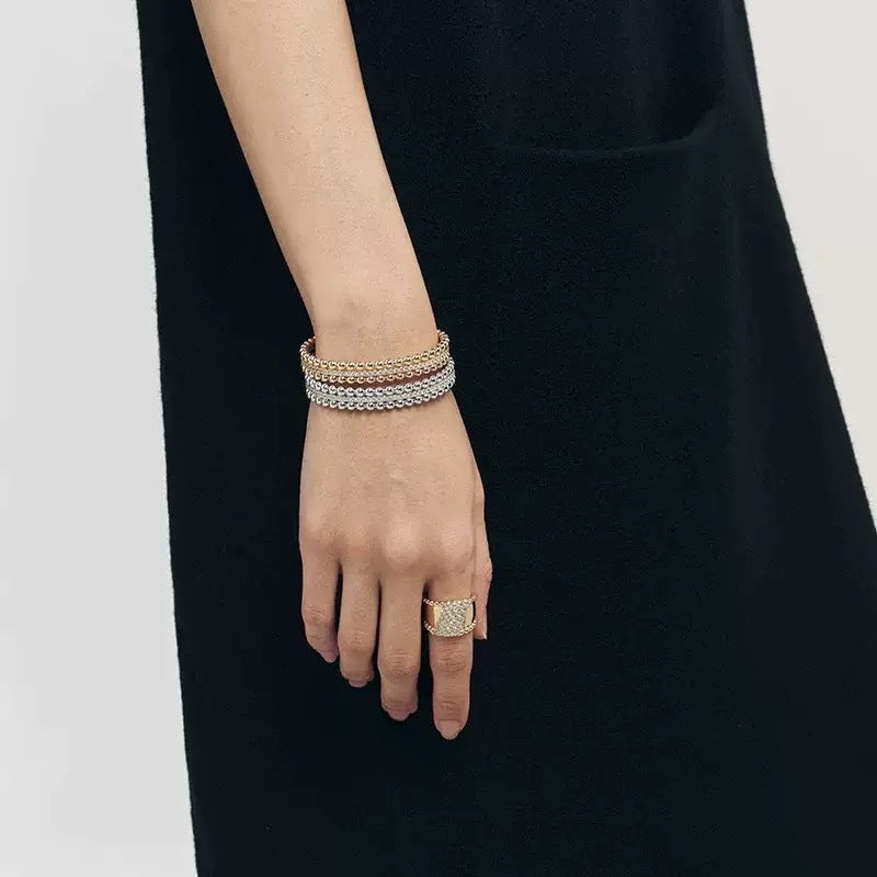 Minimalist Geometric Beads Zircon Opening Female Light Luxury Bracelet
