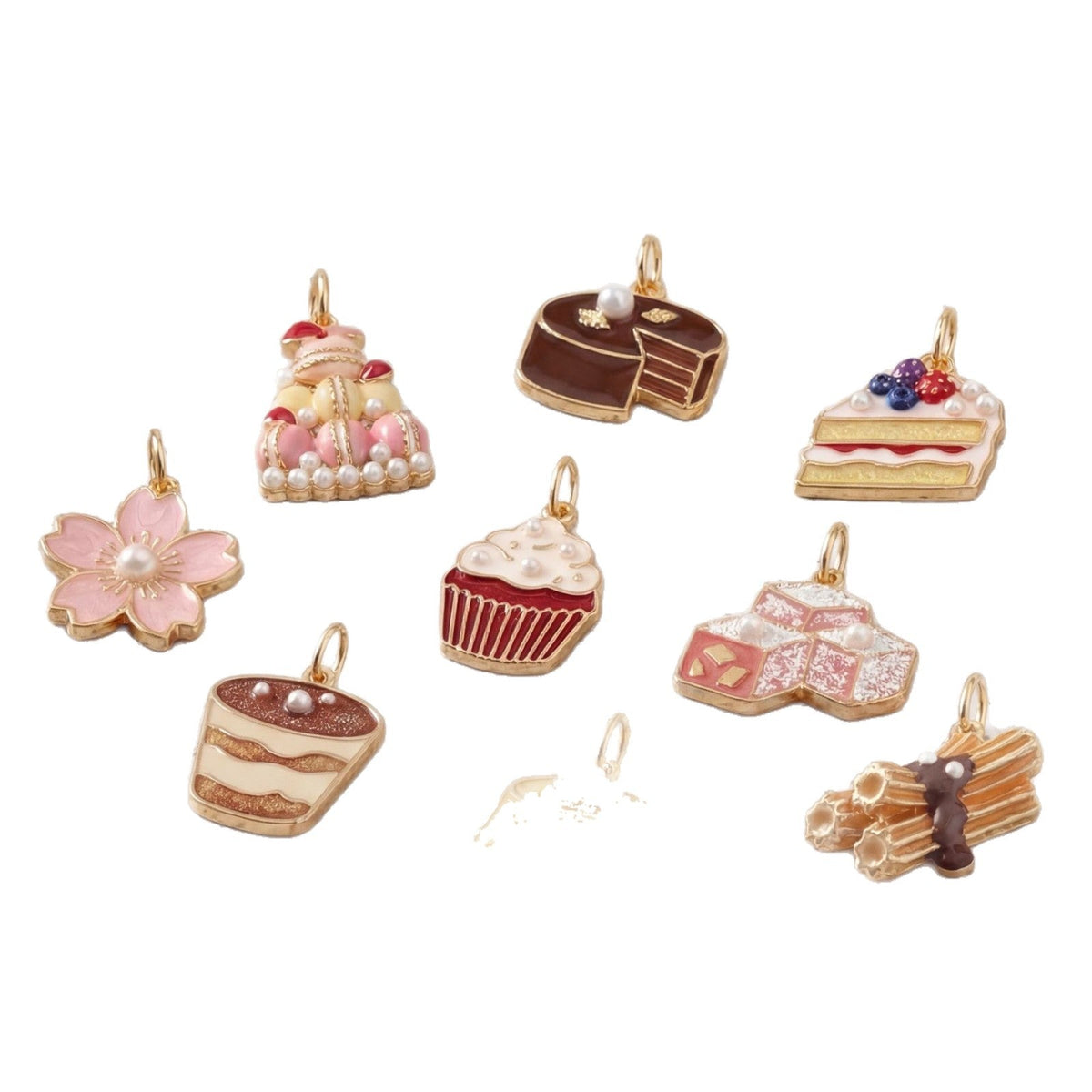 Fashion Popular Small Exquisite Gourmet Cake Color Copper Pendants
