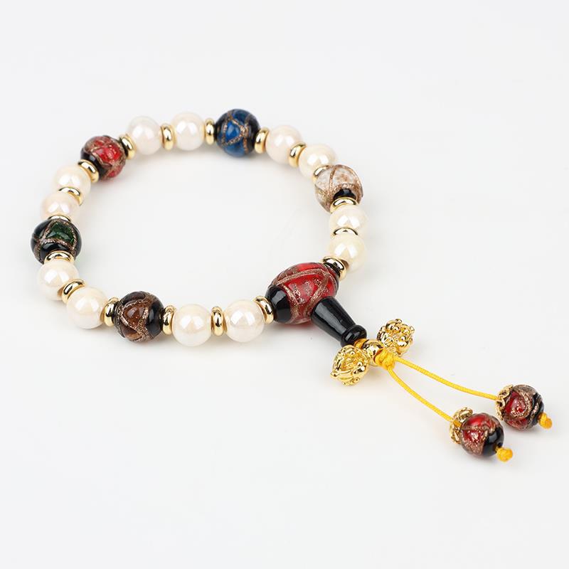 Women's & Men's Fragrant Gray Porcelain Vintage Ethnic Style Handmade Bracelet