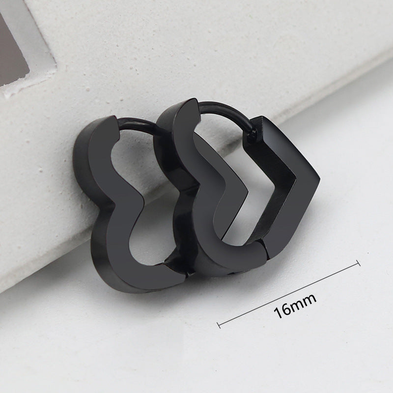 Steel Geometric Personality Hexagon Ear Clip Simple Square Earrings