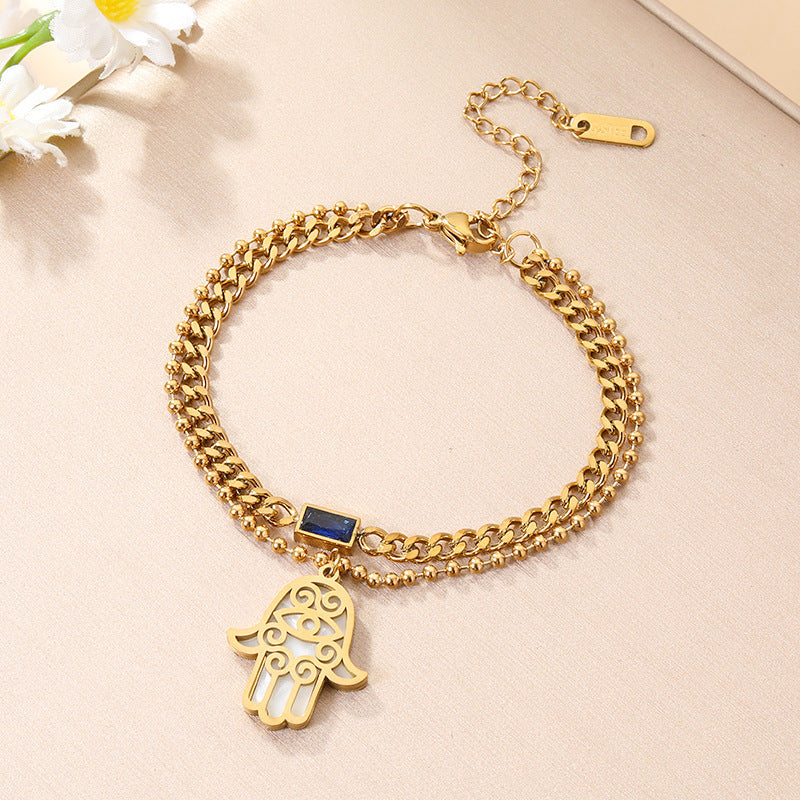 Women's Fashion Devil's Eye Titanium Steel Light Bracelet