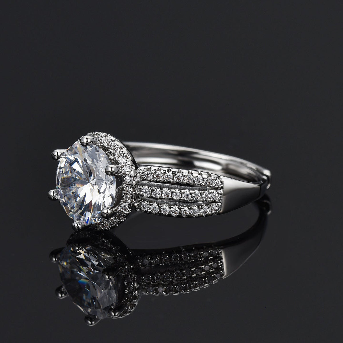 Women's Live Broadcast Karat Group Inlaid Zircon Ring