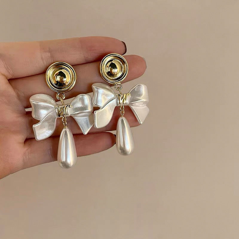 Needle High-grade Flower Tassel Pearl French Fashion Earrings