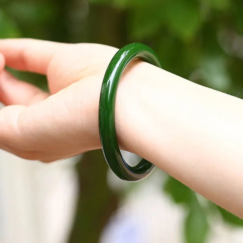 Women's Thick Type Round Glass Unknown Spring Bracelets