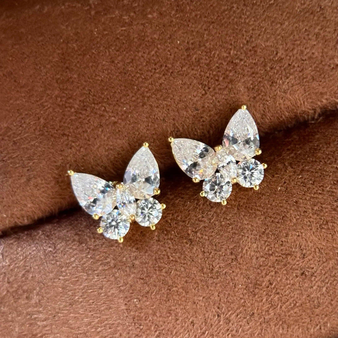 Women's Super Shiny Zircon Butterfly Full Of Fairy Style Eardrops Earrings