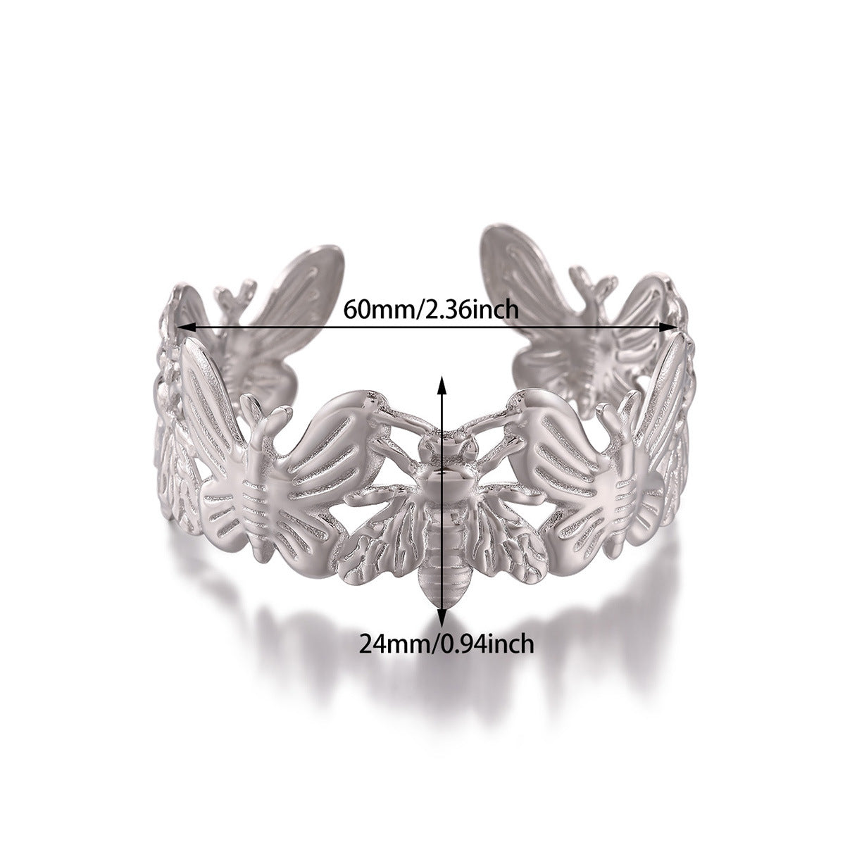 Women's Minimalist Heart Irregular Metal Glossy Surface Bracelet