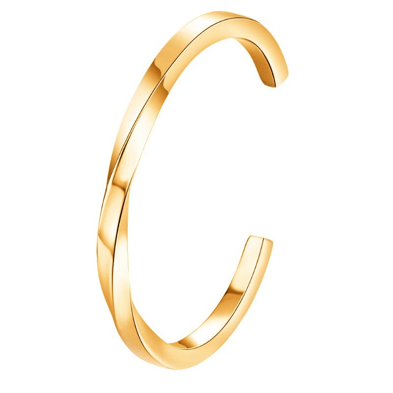 Classic Mobius Strip Personality Twist Line Design Titanium Bracelet