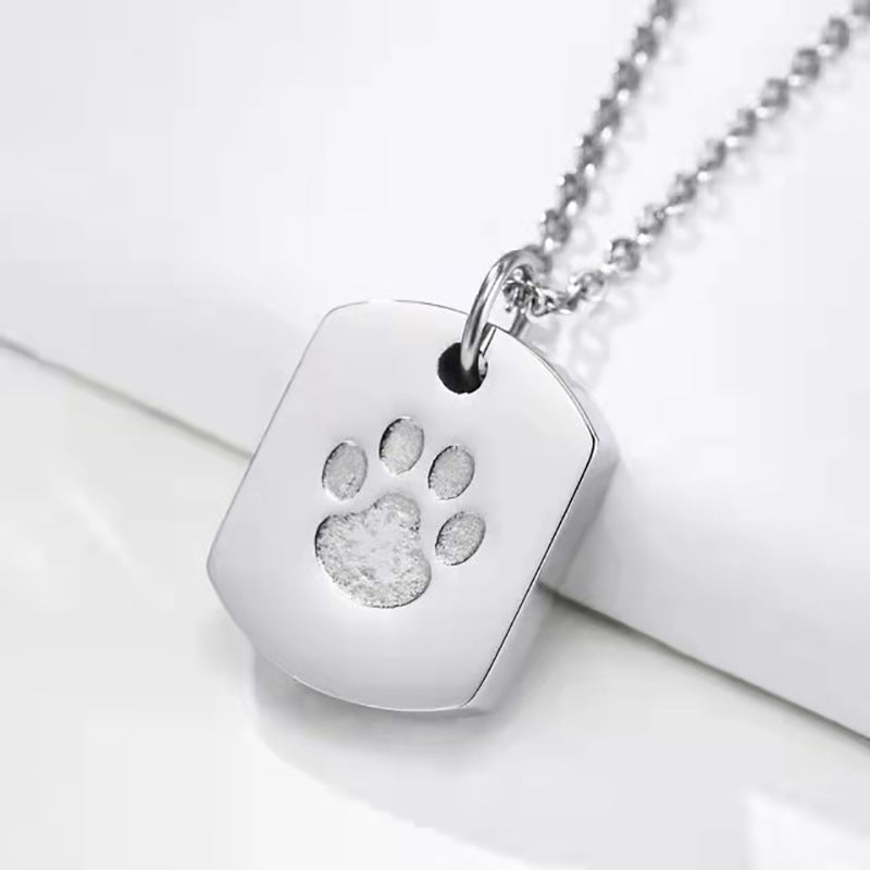 Titanium Steel Cinerary Casket Stainless Dog Pendants