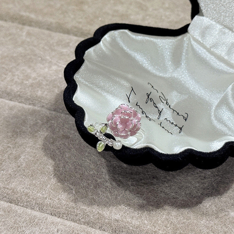 Women's Fog Fresh Pink Floral Tender Shoot Light Oxygen Twin Full Rings