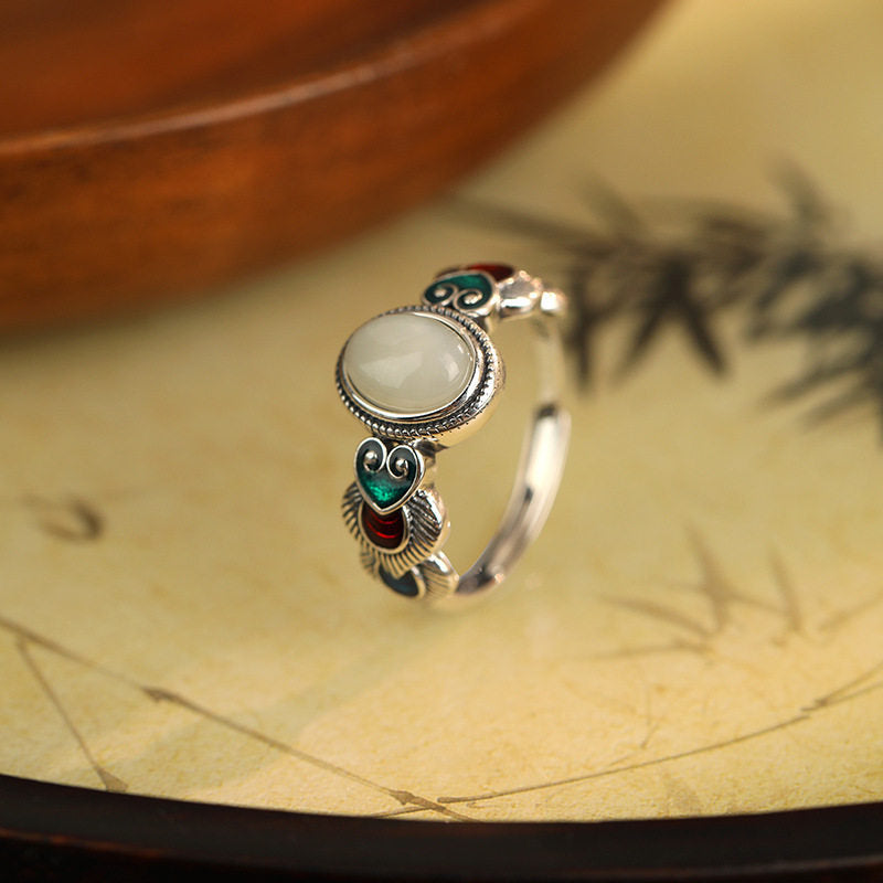 Women's Enamel Craft Retro Ethnic Style Personality Art Temperament Open Rings