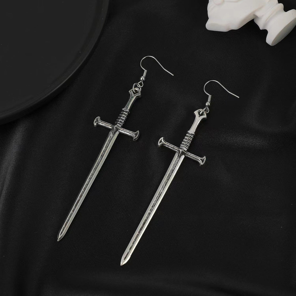 Women's Dark Punk Alloy Cross Sword Vintage Exaggerated Earrings