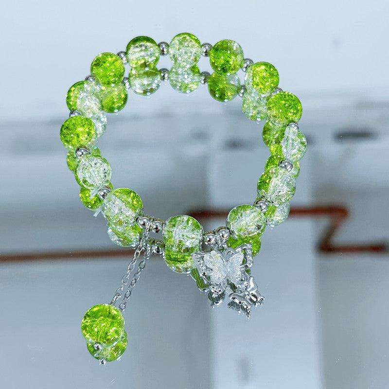 Jade Broken Female Design Mori Style Sweet Color Bracelet