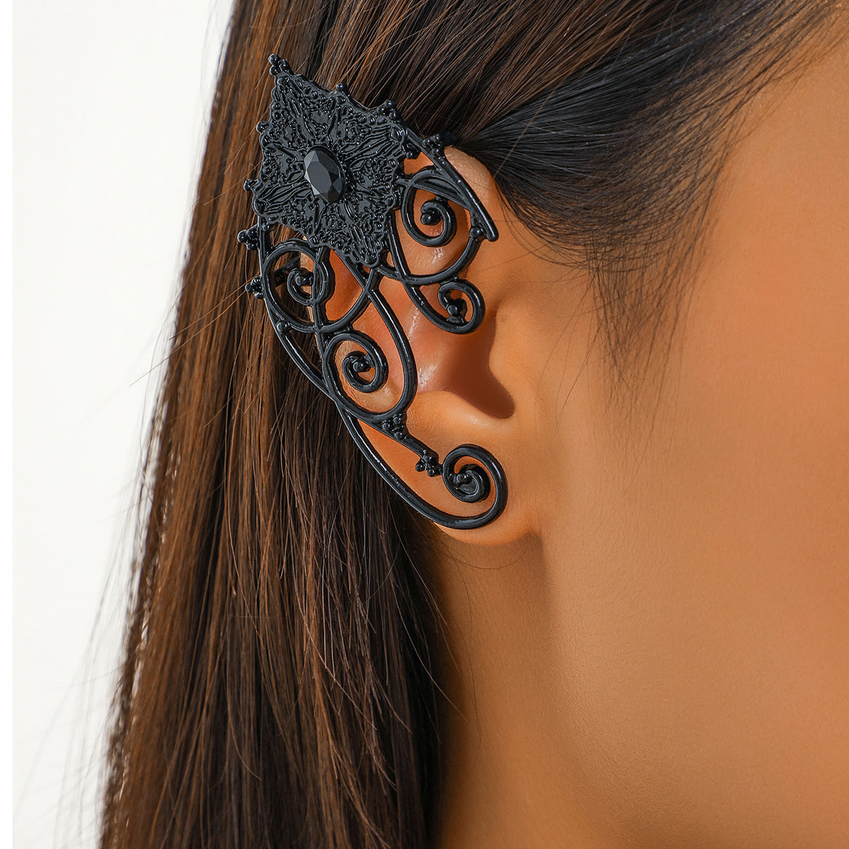 Design Personality Elf Outline Ear Retro Halloween Gothic Stud Earrings
