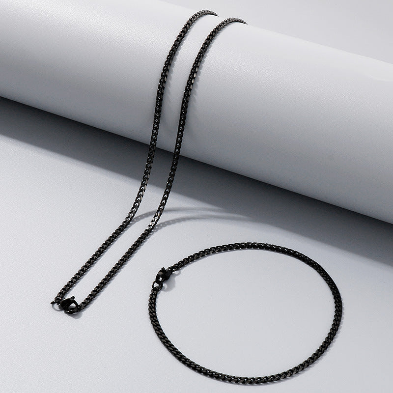 Men's Hip Hop Thick Chain Trendy Stainless Six-sided Necklaces