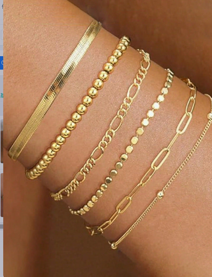 Women's Bohemian Minimalist Metal Figaro Chain Suit Bracelets