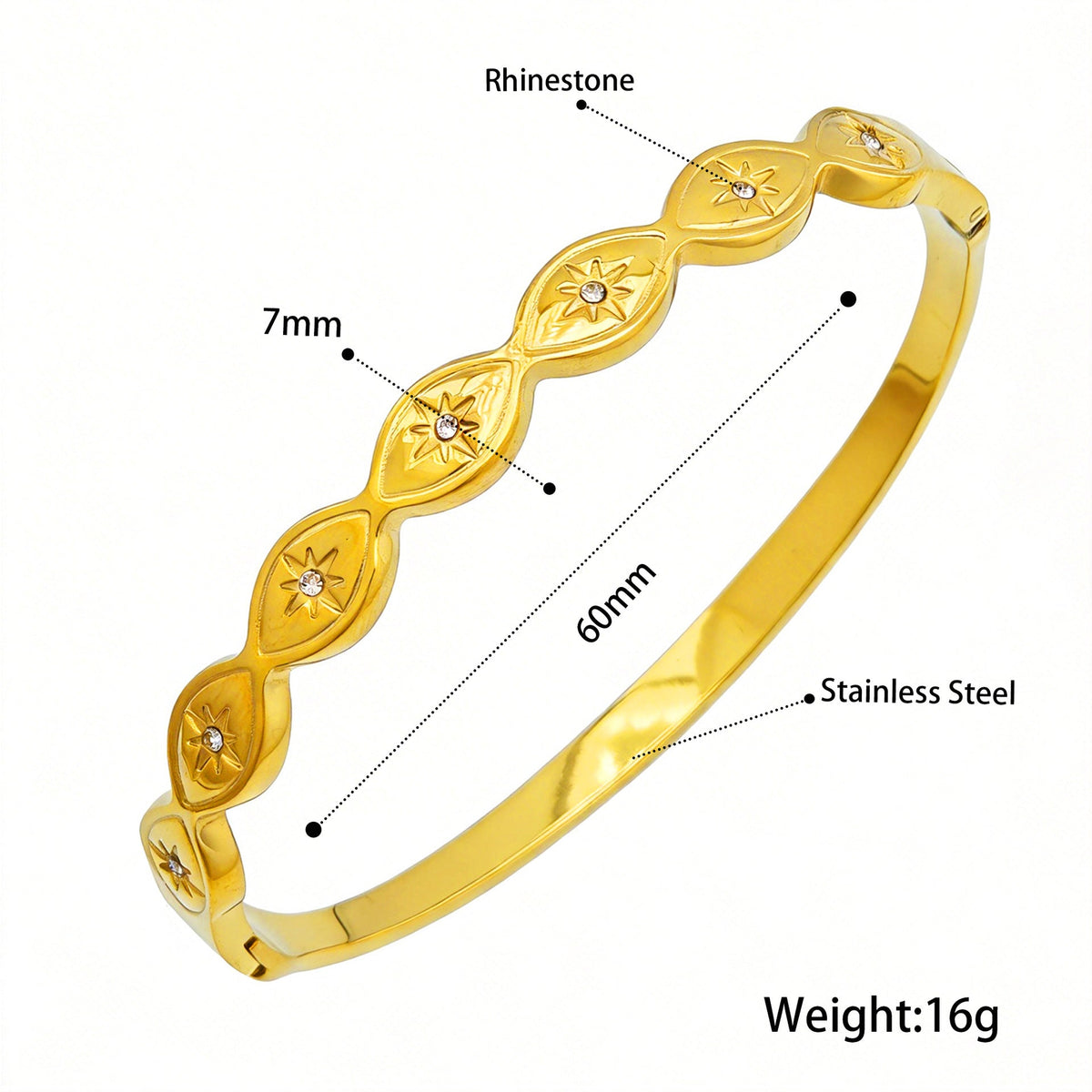Open Stainless Steel Hydraulic Light Luxury High-grade Exaggerated Design Sense Bracelets