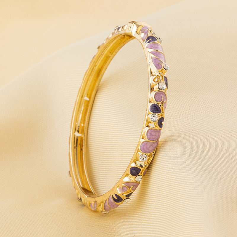 Cloisonne Light Luxury Palace Style Enamel Drop Oil Flower Series Bracelets