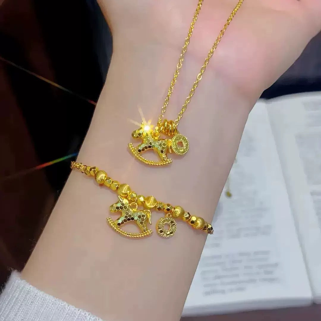 Women's Mush Ice Soon Rich Small Wooden Jewelry Set