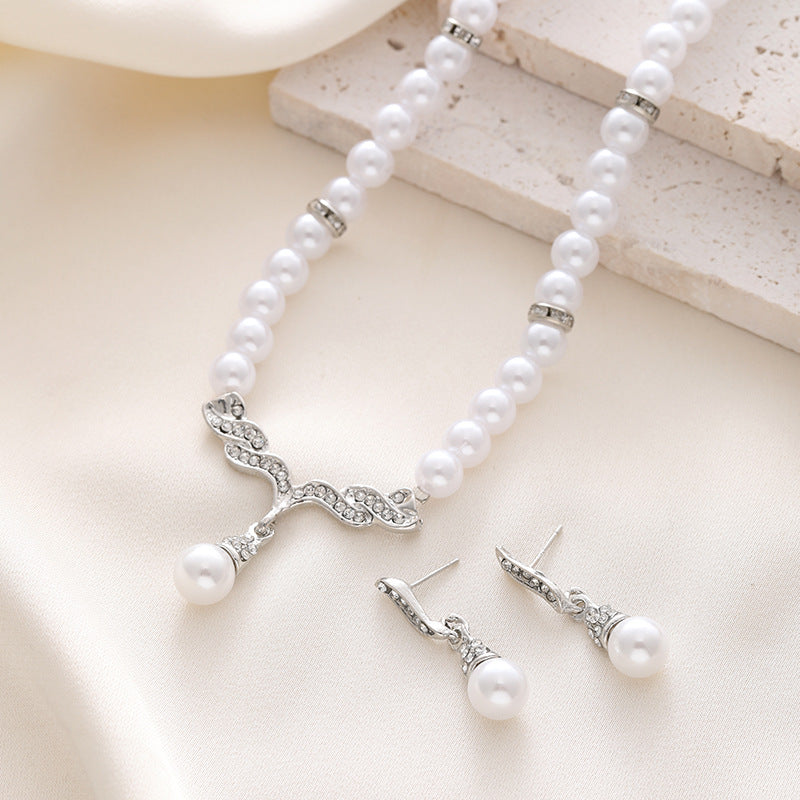 Suit Korean Style Personalized Angel Wings Pearl Necklaces