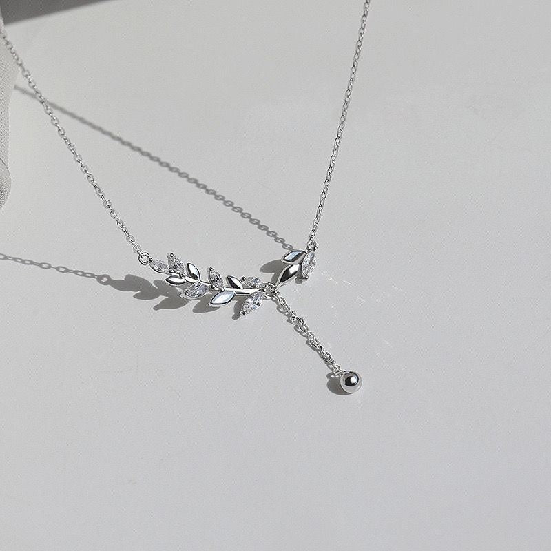 Super Shiny Wheat Female Summer Sweet Design Panicle Safe Leaf Necklaces