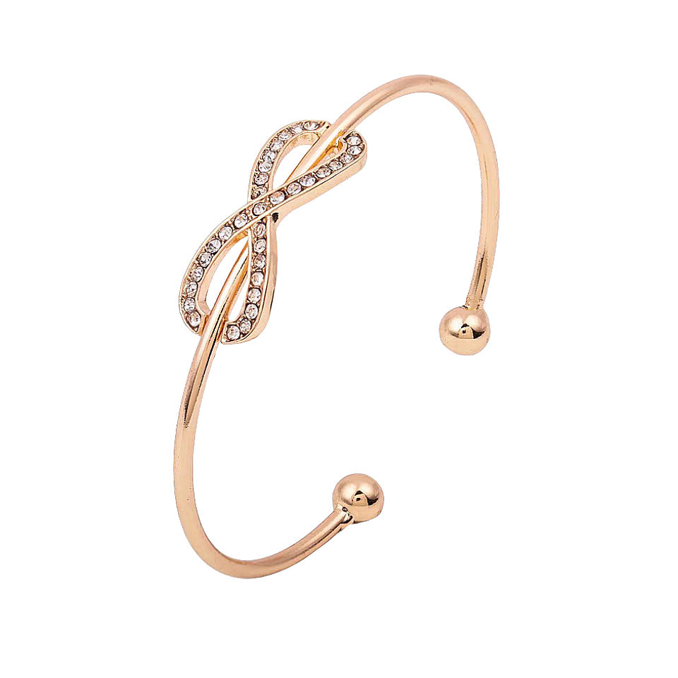 Women's Korean Style Personalized Simple With Diamond Opening Bracelet