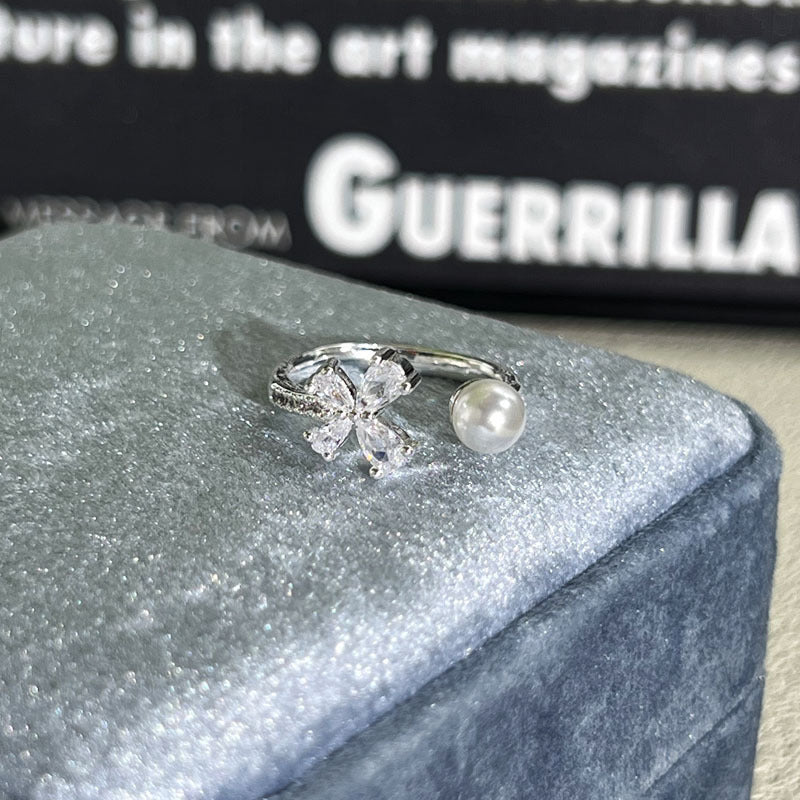Shiny Diamond Female Cold Wind Simple Korean Style Niche Rings
