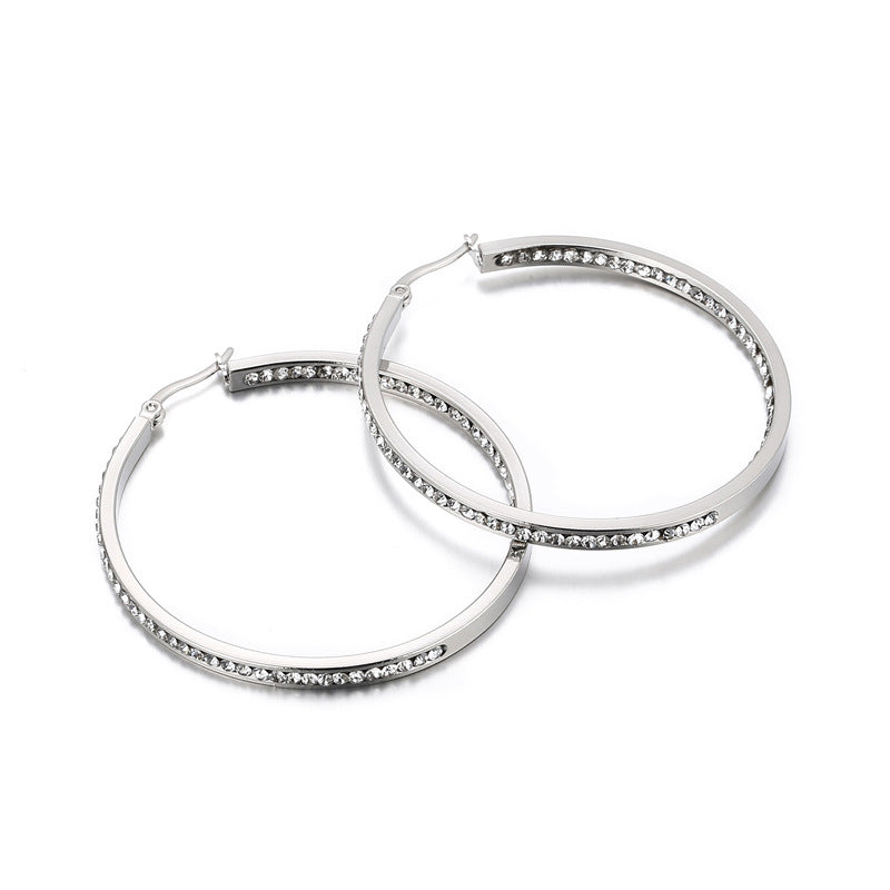 Stainless Steel Diamond French Titanium More Earrings