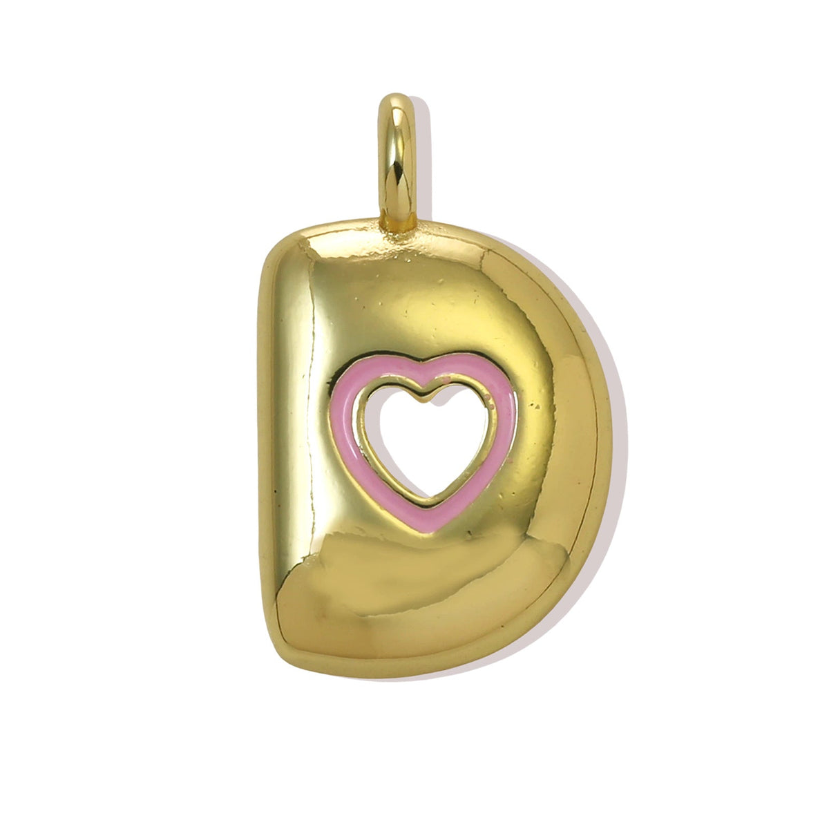 Xi English Letter Gold Simple Heart-shaped Pendant