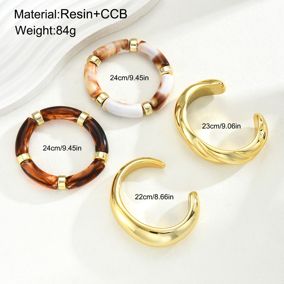 Wide Brim Open-ended Personalized Glossy Acrylic Suit Bracelet