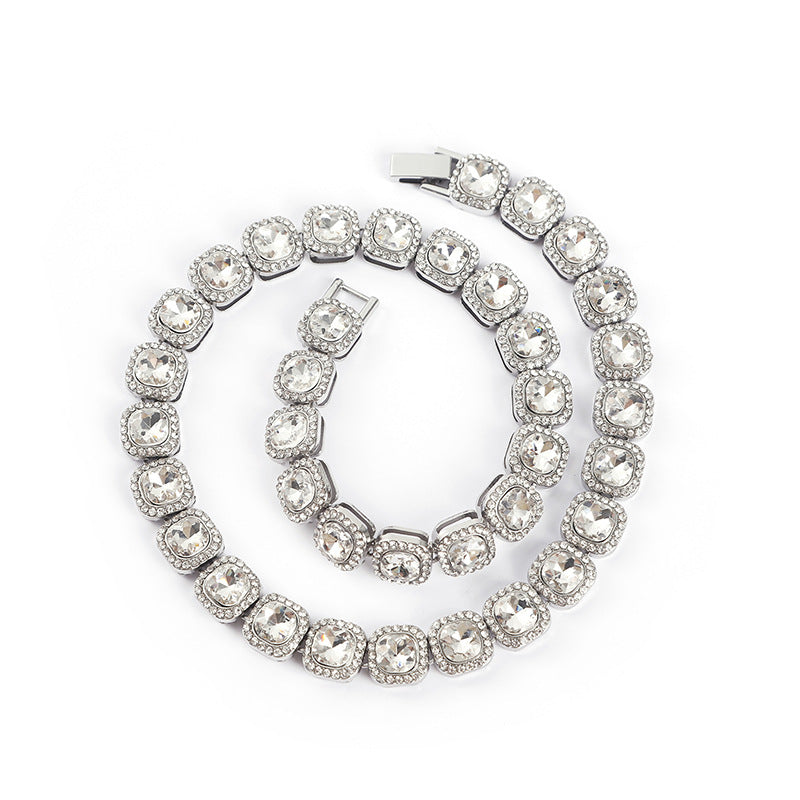 Women's & Men's Candy Diamond Alloy Cuban Link Chain Necklaces
