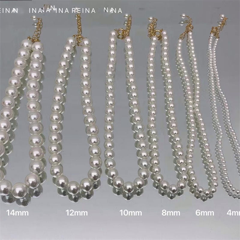Women's Pearl Handmade Beaded Temperament Wild Retro Neck Necklace
